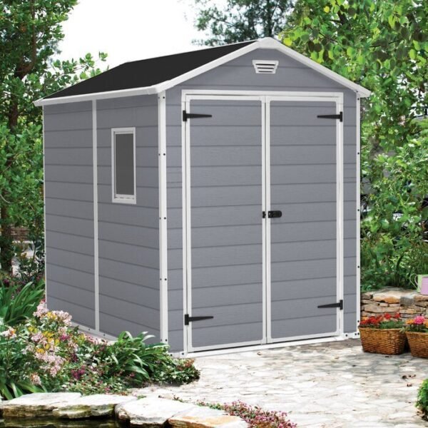 Manor 6 x 8 FT Vertical Storage Shed Made Of Extremely Durable Resin with Ventilation - Image 5