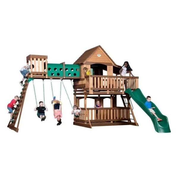 Woodridge Elite All Cedar Wooden Swing Set - Image 2