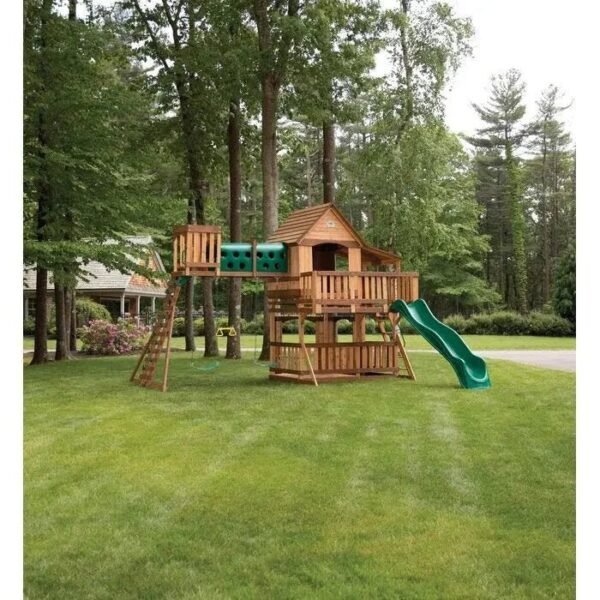 Woodridge Elite All Cedar Wooden Swing Set - Image 9